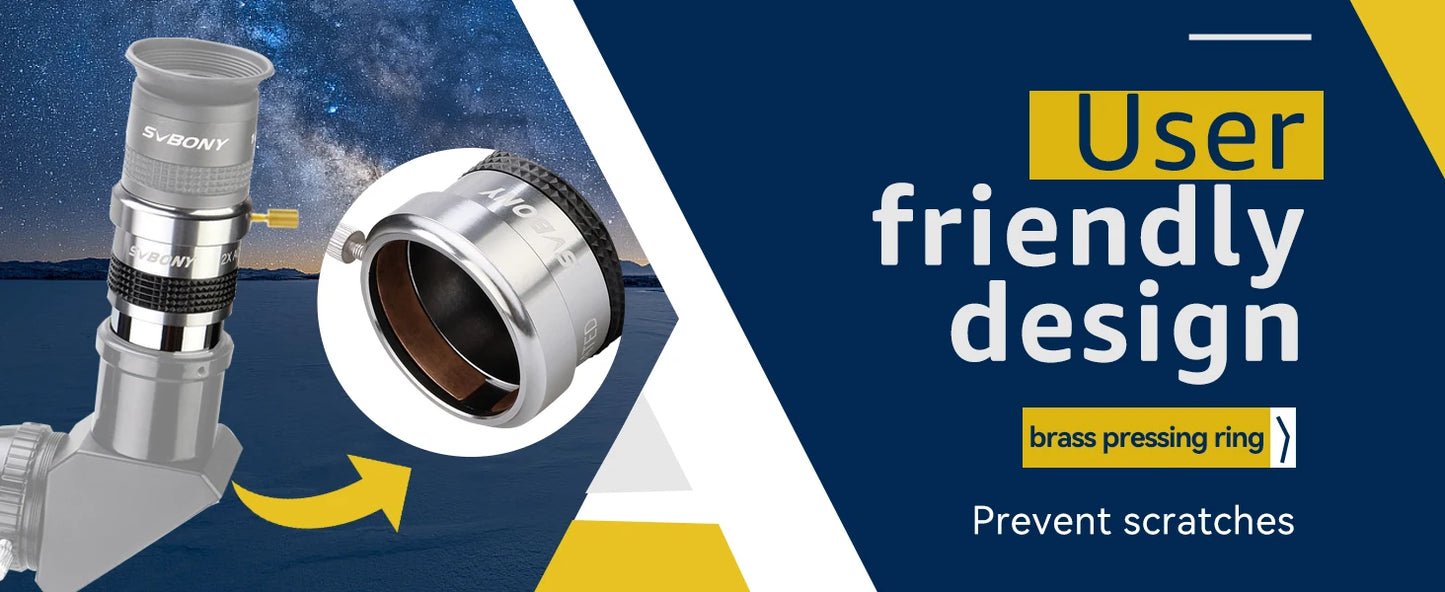 Svbony  Telescope 1.25'' 2x Barlow Lens Metal Body Fully Multi-coated Internal Brass Ring SV137