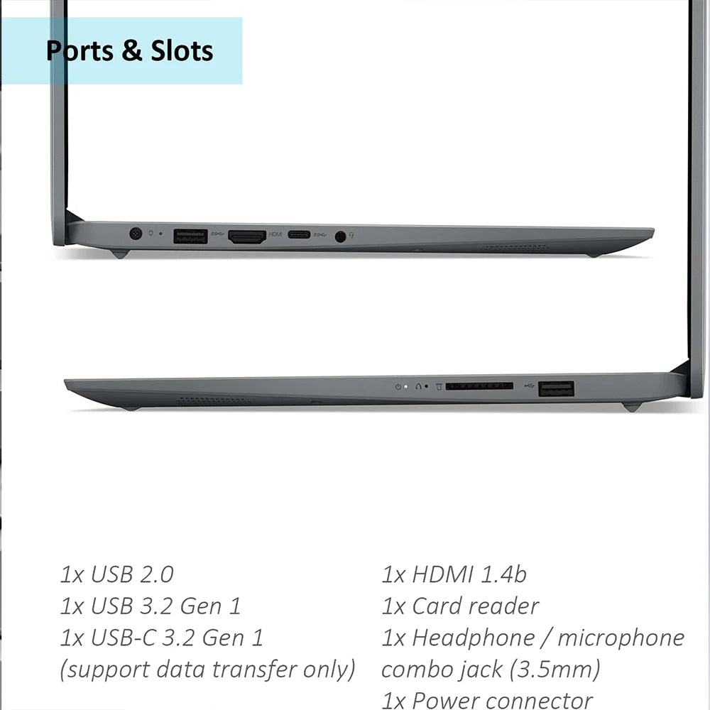 Lenovo Ideapad 1i 15.6" Business Laptop, Intel Celeron N4500, Up to 20GB RAM, 128GB eMMC+1TB PCIe SSD, WiFi 6, 1-Year Office 365