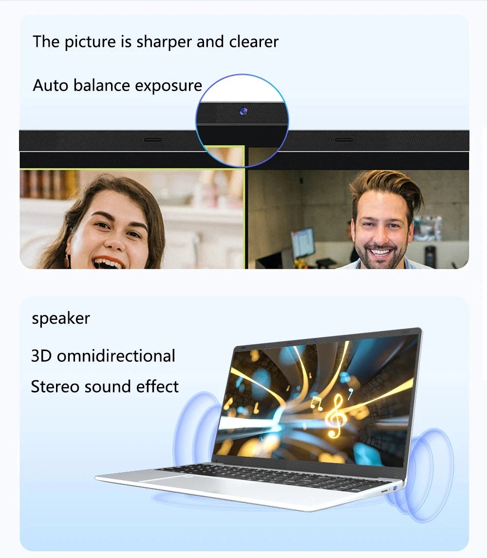 2026 15.6" Windows 11 Pro Laptop Computer Intel Core i9 10980HK 16GB 1TB Laptops Office Computer Fingerprint Unlock Notebook PC