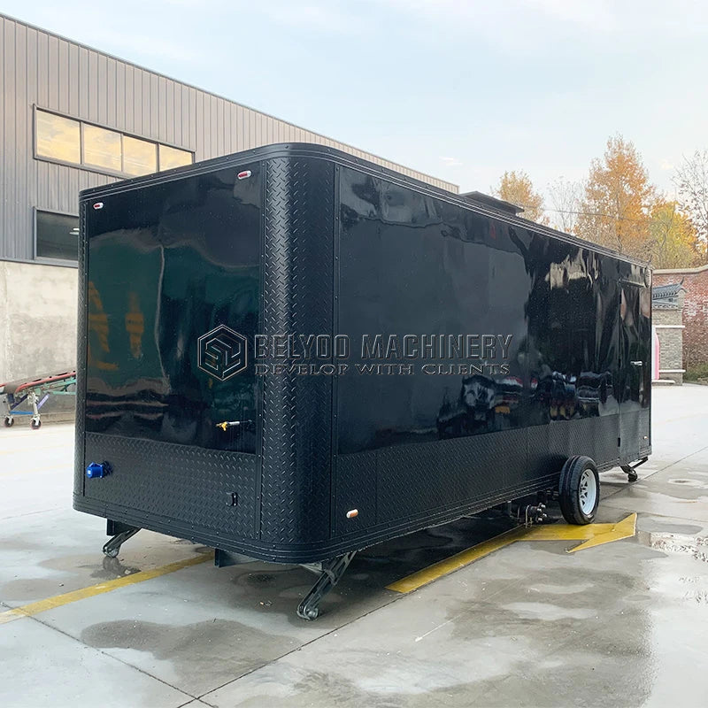 Belyoo Luxury Multifunction Concession Food Trailer Coffee Vending Truck Big Mobile Food Truck Food Trailer for Street Fast Food