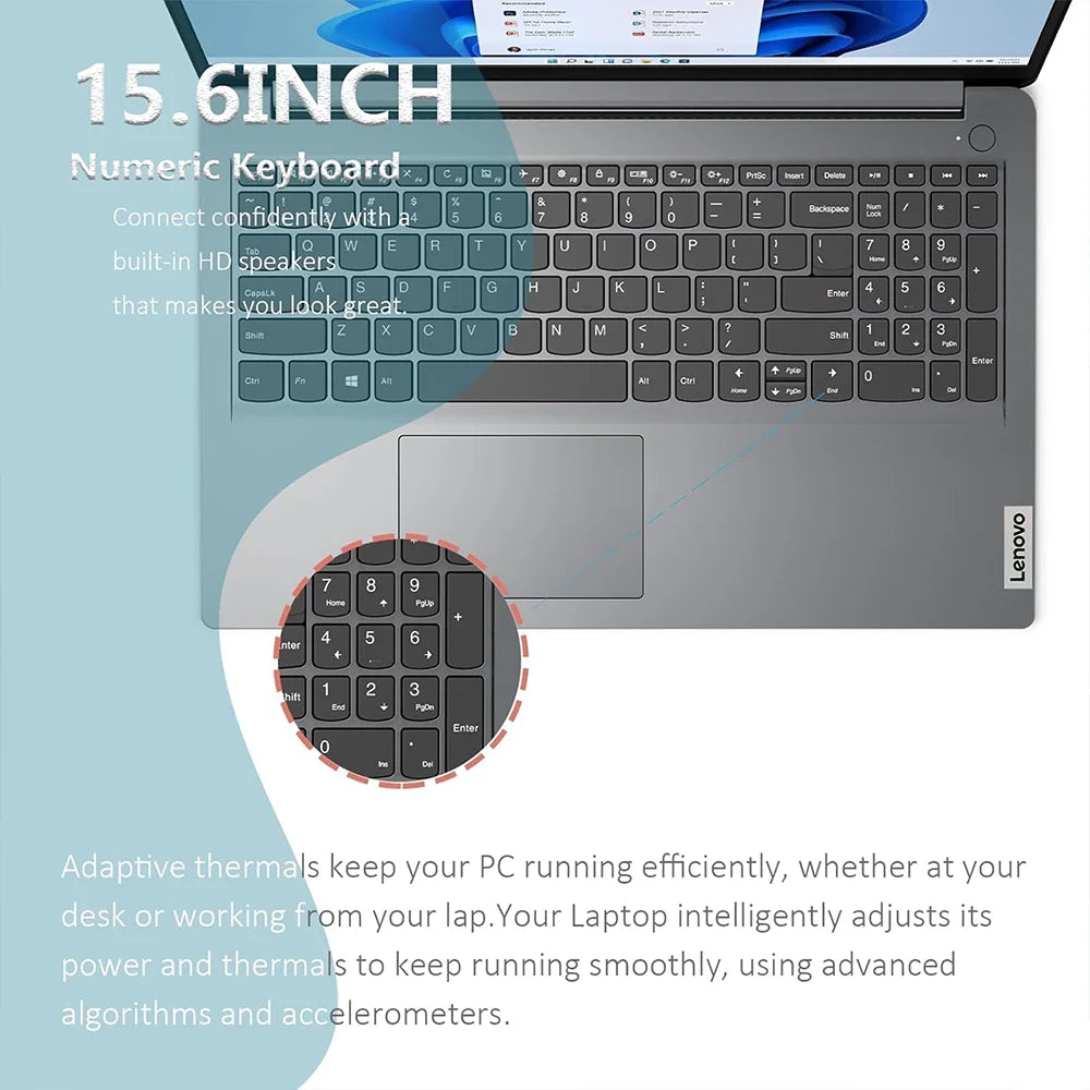 Lenovo Ideapad 1i 15.6" Business Laptop, Intel Celeron N4500, Up to 20GB RAM, 128GB eMMC+1TB PCIe SSD, WiFi 6, 1-Year Office 365