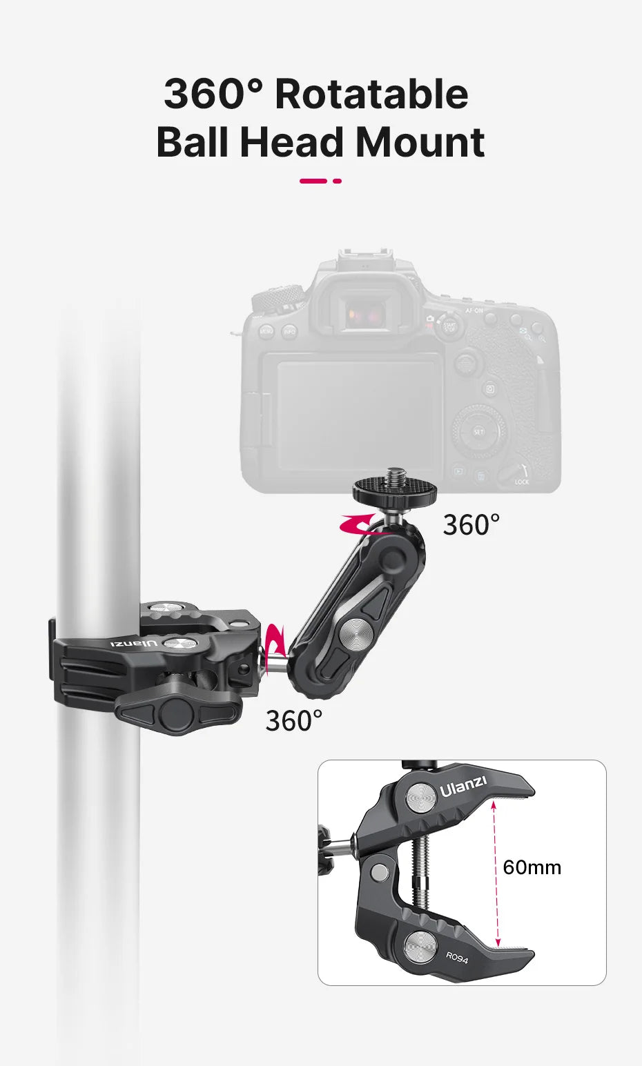 Ulanzi ST-29 Universal Tablet Tripod Mount Stand Phone Holder w Cold Shoe For iPhone 16 15 14 13 12 Horizontal Vertical Shooting