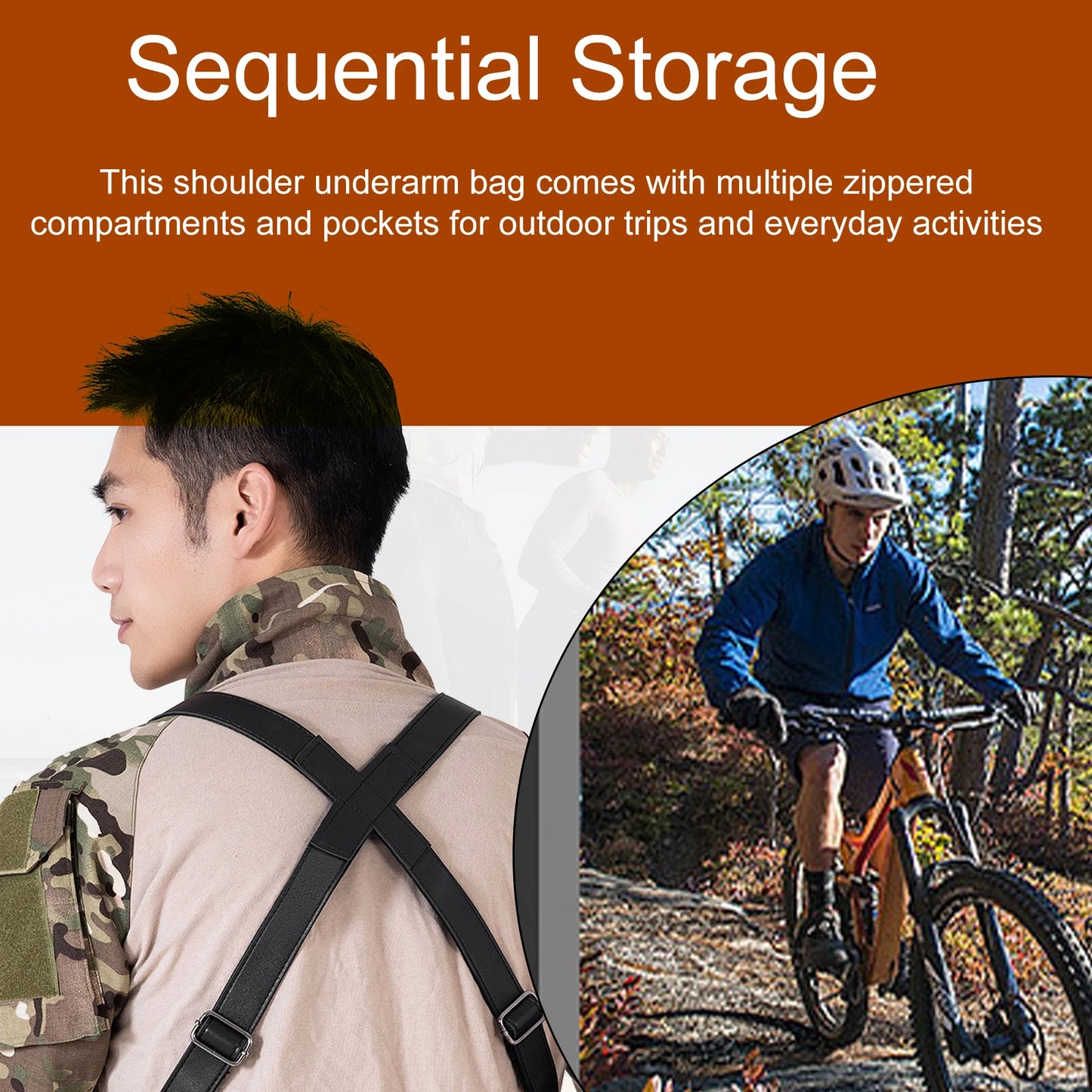 Double Shoulder Armpit Bag, Underarm Shoulder Bag, For Men Holster Bag Pu Leather Underarm Strap Wallet, Waterproof