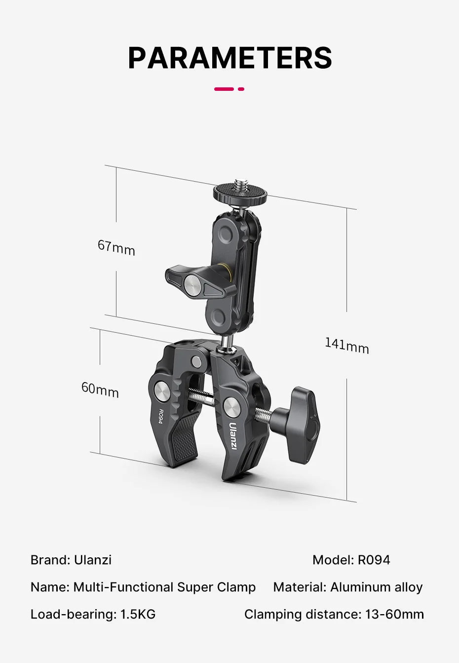 Ulanzi ST-29 Universal Tablet Tripod Mount Stand Phone Holder w Cold Shoe For iPhone 16 15 14 13 12 Horizontal Vertical Shooting