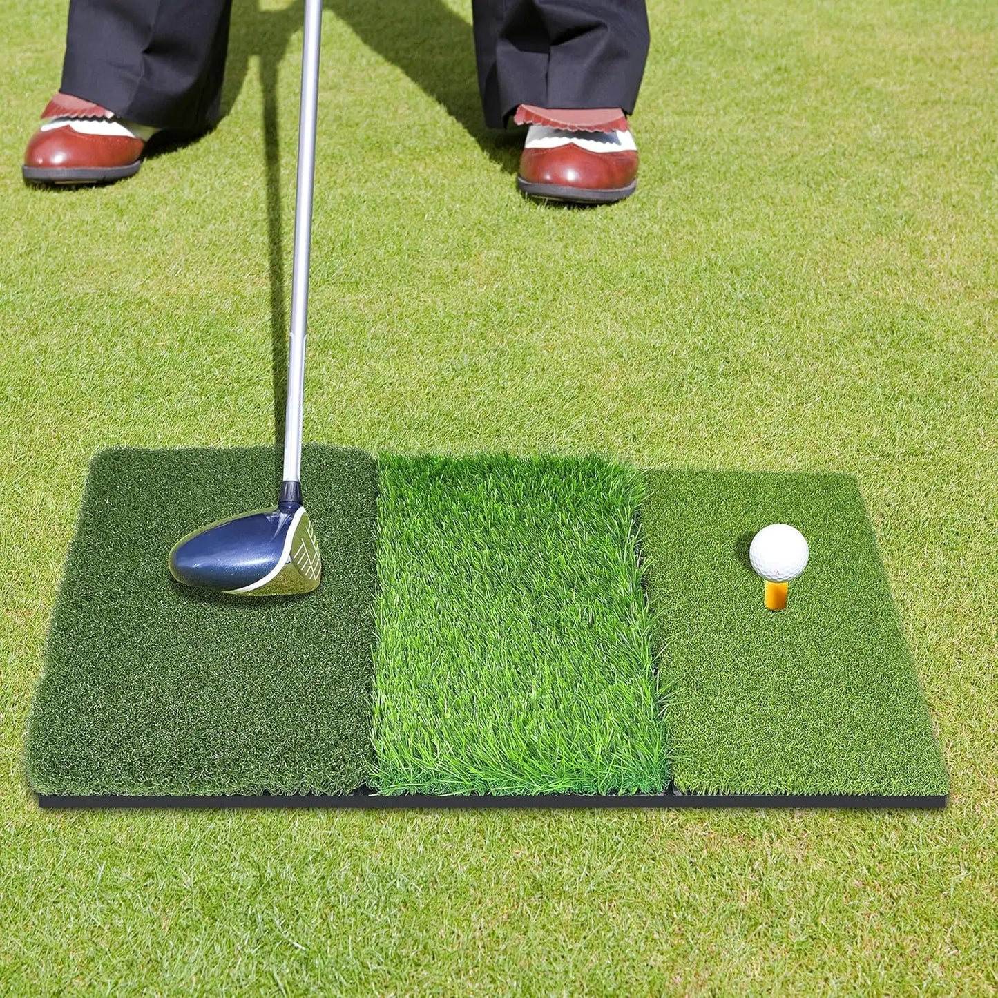 Golf Hitting Mat, Thickened Golf Practice Mat for Indoor Outdoor Training, Swing Path Hitting Turf Mat with Non-Slip Rubber Back