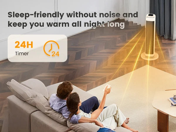 AIRMATE 25" Space Heater for Indoor Use Large Room, Ceramic Tower Electric Heater with Thermostat
