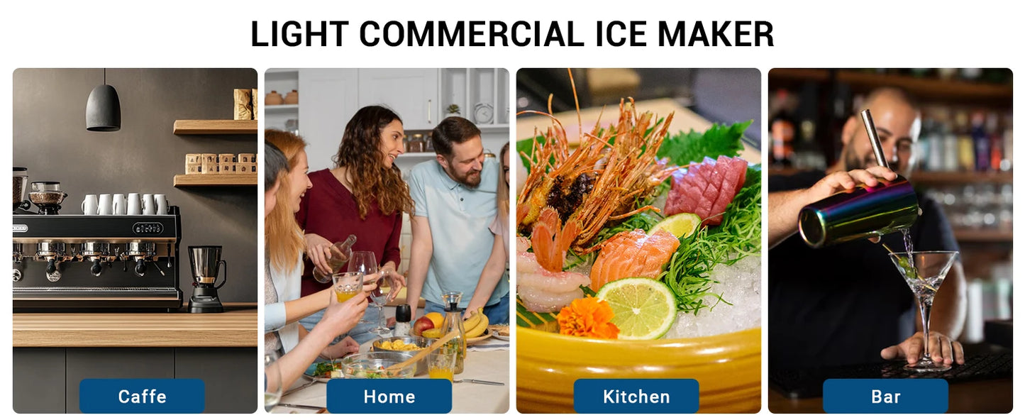 Commercial Ice Maker Machine 680 LBS/24h with Large Storage Bin 234 Ice Ready in 8-12 Min Self-Cleaning Commercial Ice Maker