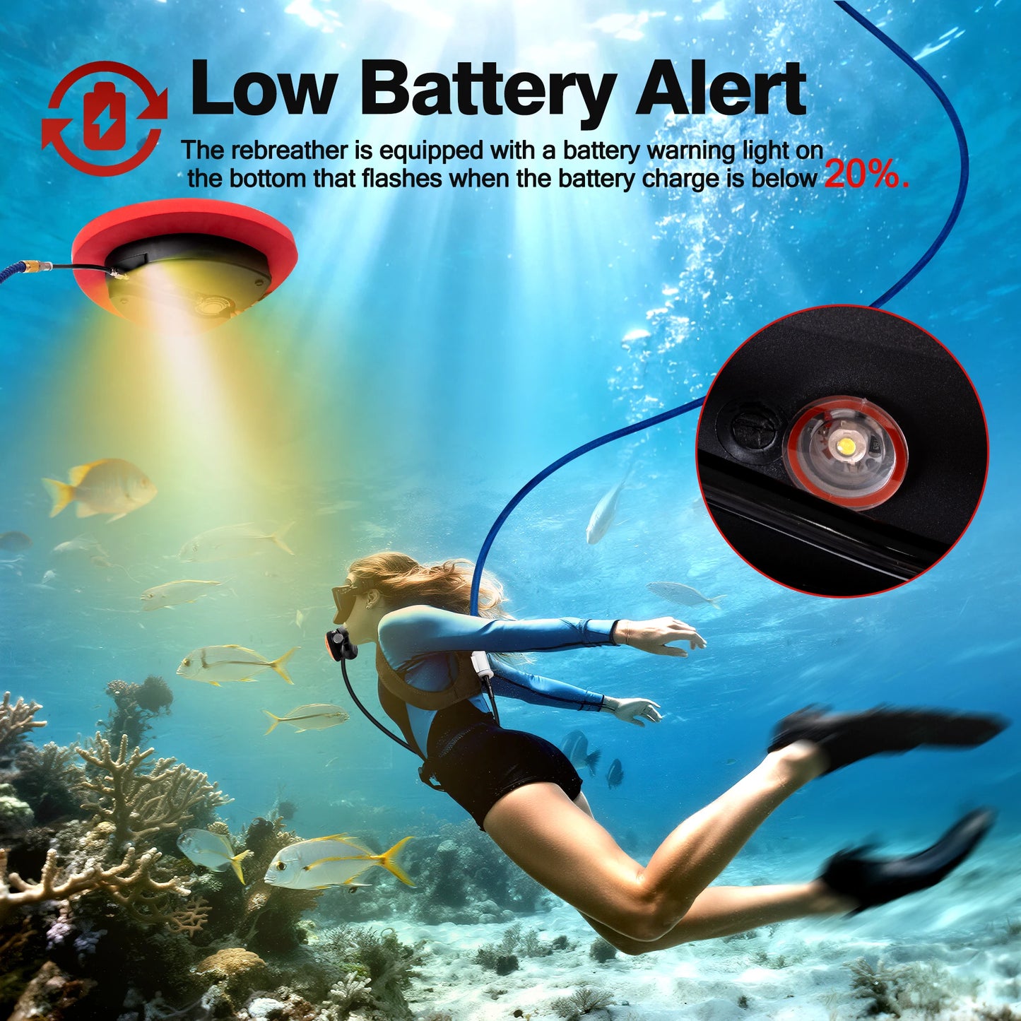 TUXING Scuba Diving Equipment Diving Mobile Ventilator Tankless Waterproof Rechargeable Underwater Time 3.5-5H Depth 10m