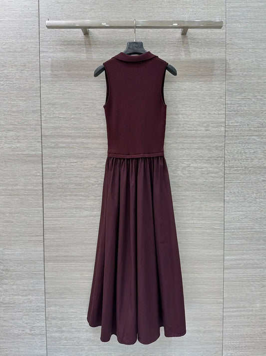 2026 New Polo Collar Embroidered Knitted Vest Dress - Slim Fit Design, Custom Ribbed Edges, Smooth and Smooth Finish