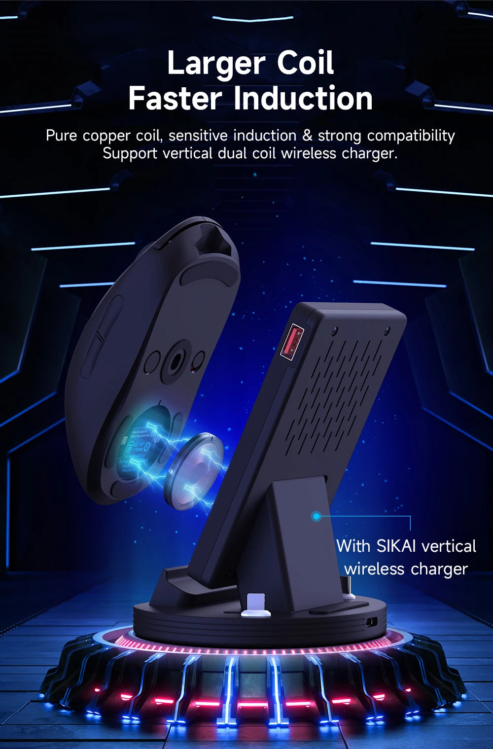 For Logitech Mouse Magnetic Wireless Charging QI Module Base for Logitech G Pro X Superlight 2 G PRO 2 LIGHTSPEED G502 X
