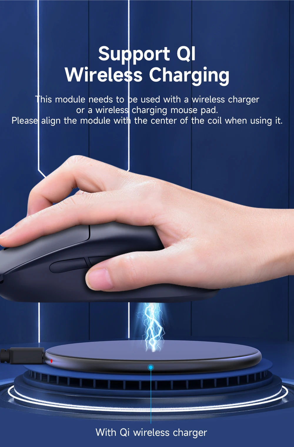 For Logitech Mouse Magnetic Wireless Charging QI Module Base for Logitech G Pro X Superlight 2 G PRO 2 LIGHTSPEED G502 X