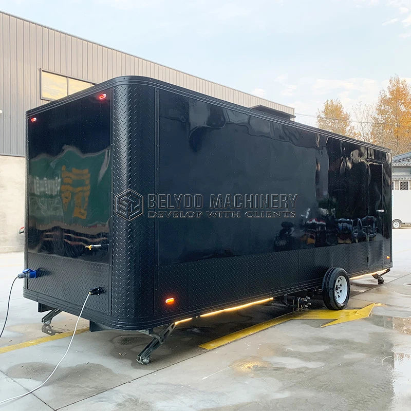 Belyoo Luxury Multifunction Concession Food Trailer Coffee Vending Truck Big Mobile Food Truck Food Trailer for Street Fast Food