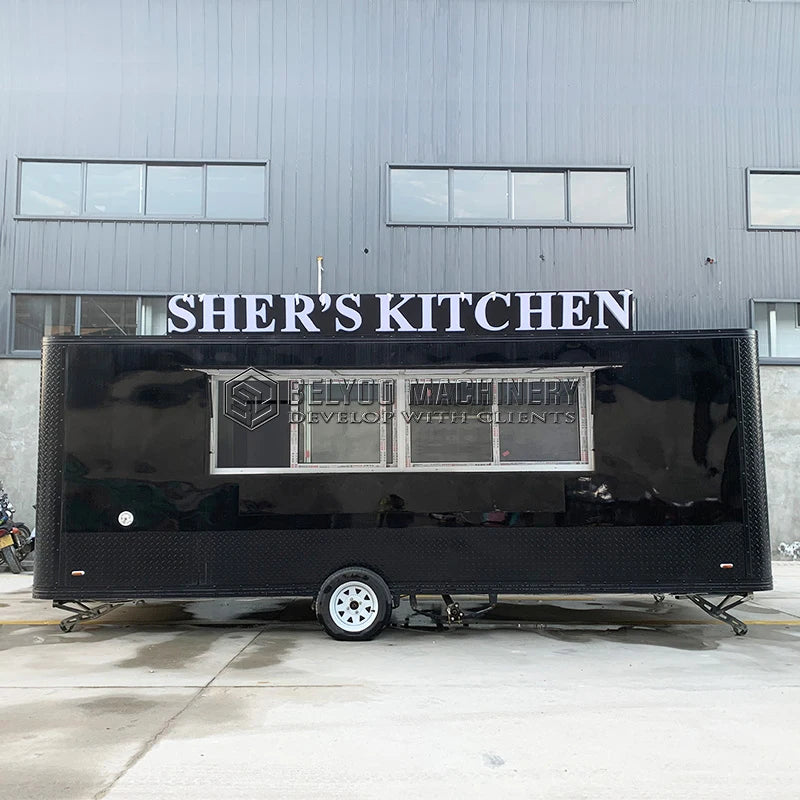Belyoo Luxury Multifunction Concession Food Trailer Coffee Vending Truck Big Mobile Food Truck Food Trailer for Street Fast Food