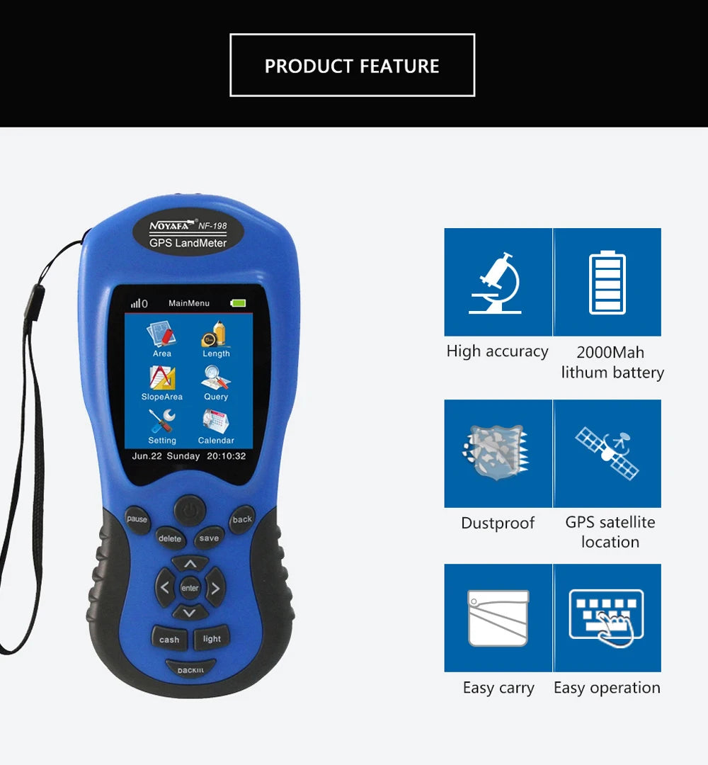 NOYAFA NF-198 GPS Mu Meter Survey Equipment Land Meter Device for Farm Land Surveying And Mapping Area Measurement Tool