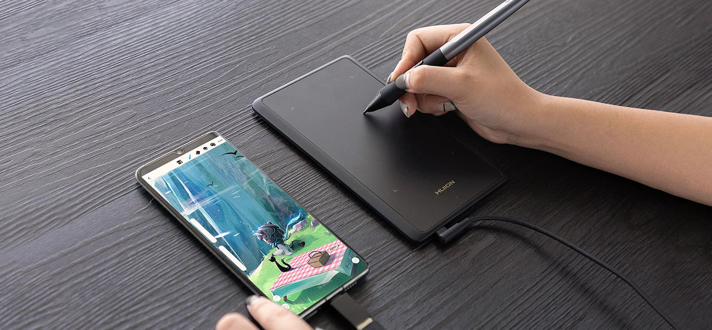HUION H420X Graphics Tablet 4.17 x 2.6inch Digital Tablet Graphic Tablet for Drawing Painting with Battery-Free Pen PW100 8192 L