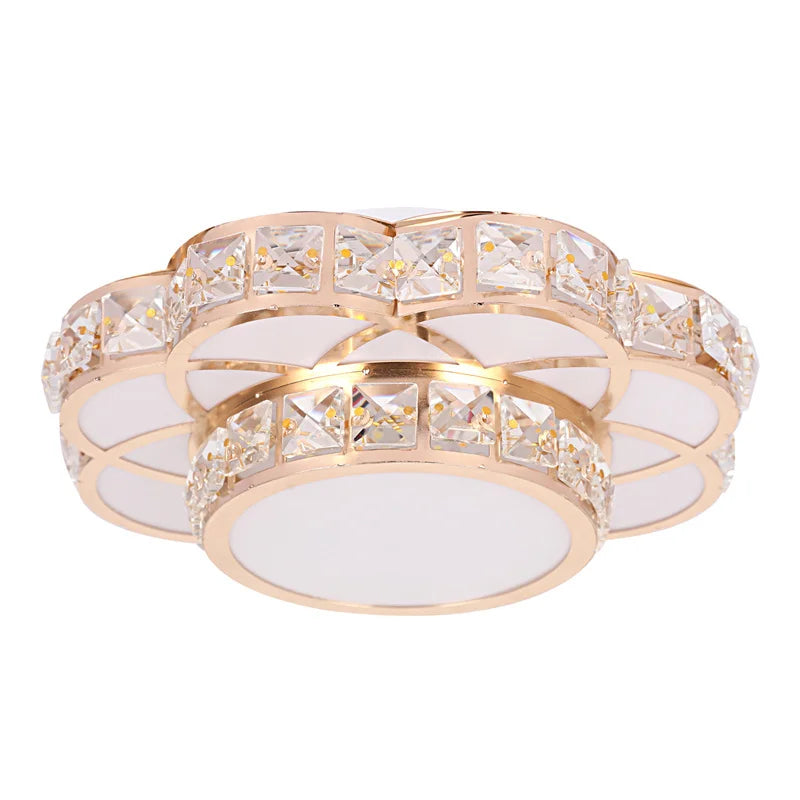 Modern Flower Gold Design Crystal Ceiling Aisle Lights Fashion Corridor Stairs Entrace Plafonnier Lamp for  Porch Hall Lustres