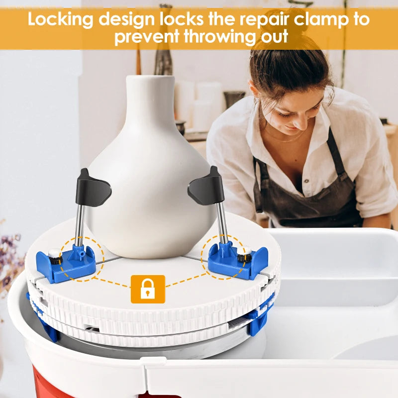 Adjustable Pottery Ceramic Trim Holder Clip Centers Pottery Wheel Round Plate Polymer Scraping Modelling Repair Tools Drop ship