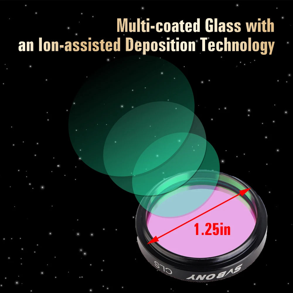 Svbony Filter 1.25'' UHC /CLS  Elimination of Light Pollution  for Astronomy Telescope  Eyepiece Observations of Deep Sky