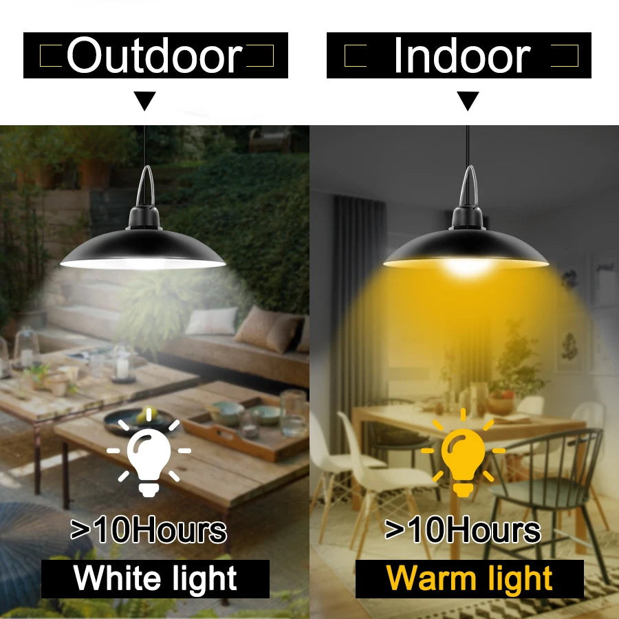 Amaryllis Double Head Solar Pendant Light Outdoor Indoor Solar Lamp With Line Warm White/White Lighting For Camping Garden Yard