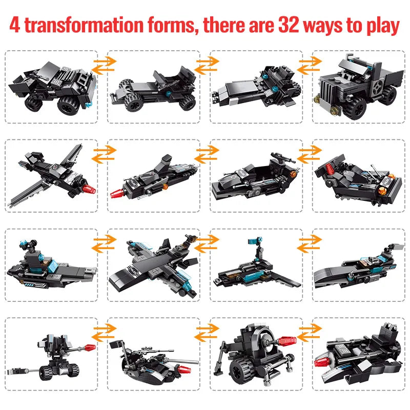 City Police Station Car Motorcycle Building Blocks SWAT Team Weapons Truck Ship Robot Bricks Toys Sets For Children