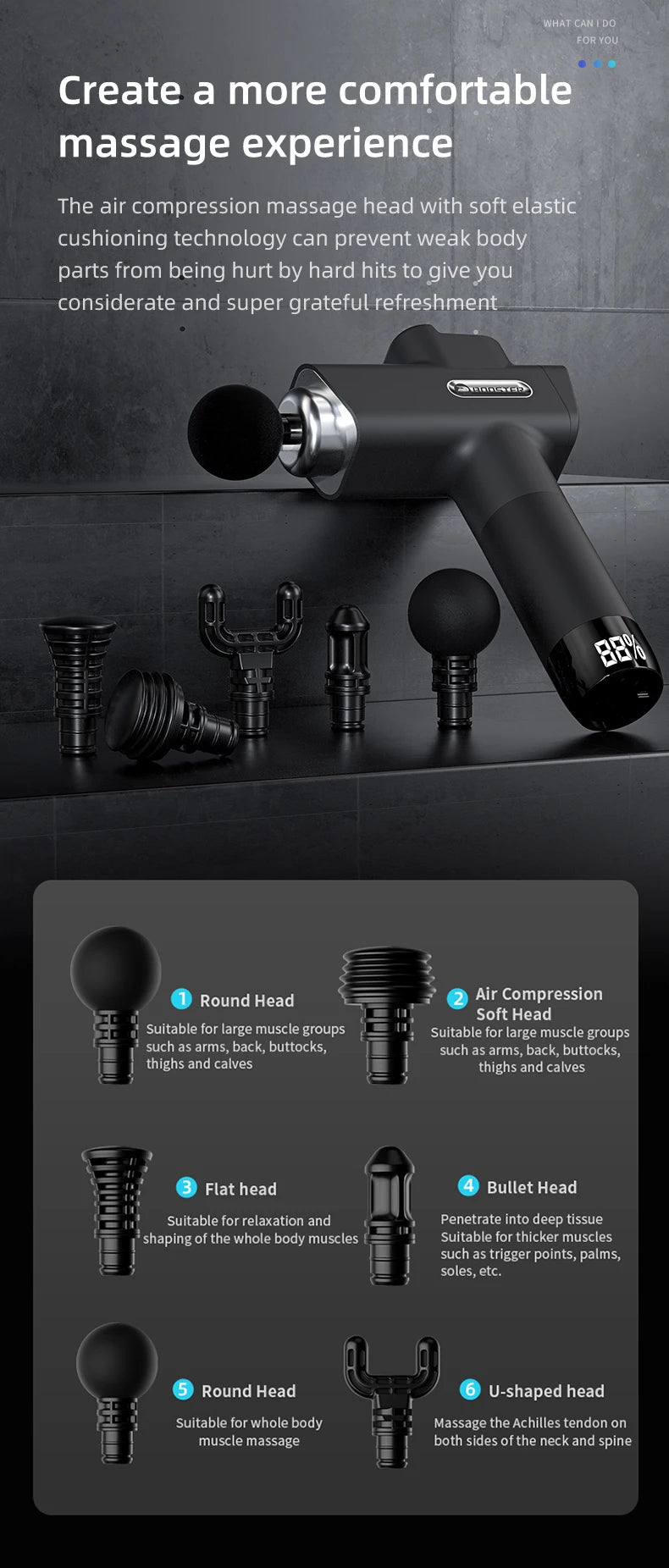Booster M2-D Massage gun Deep Tissue Percussion Neck Back Body Massager Portable Fascia Gun Muscle Relaxation Electric Massager