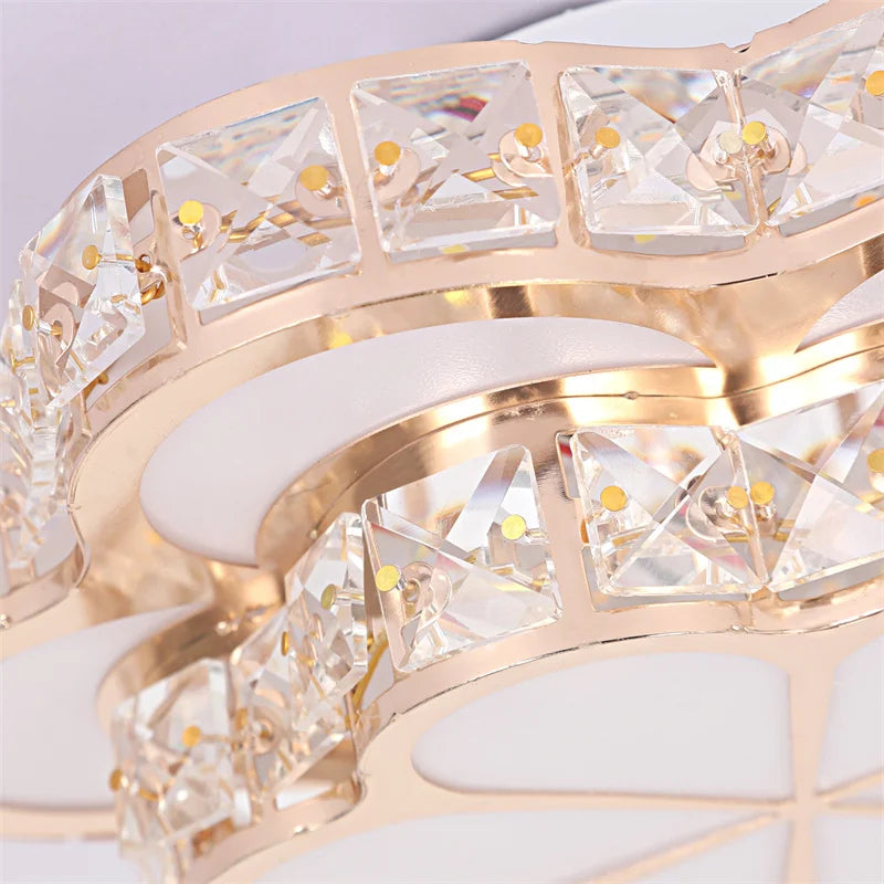 Modern Flower Gold Design Crystal Ceiling Aisle Lights Fashion Corridor Stairs Entrace Plafonnier Lamp for  Porch Hall Lustres