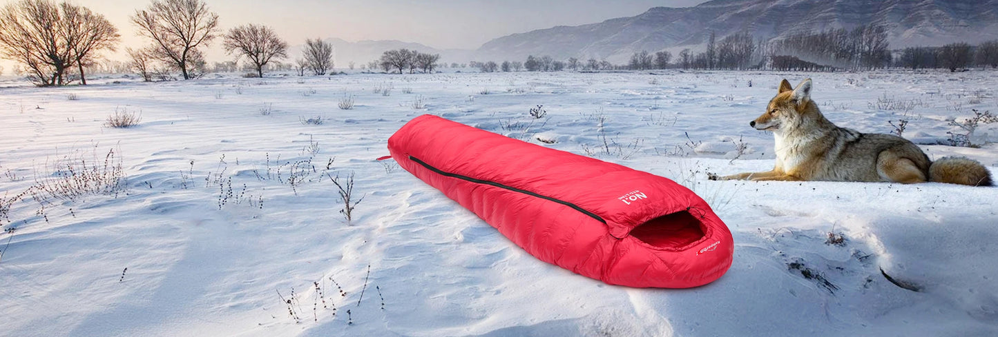Kamperbox Sleeping Bag Winter Cold Down Sleeping Bag Camping Equipment Down Slippers Lightweight Sleeping Bag