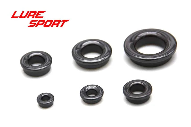 LureSport 12pcs 18pcs size 6-20 Thickening Alconite Ring Ceramic Black Guide Ring Rod Building component Repair DIY Accessory