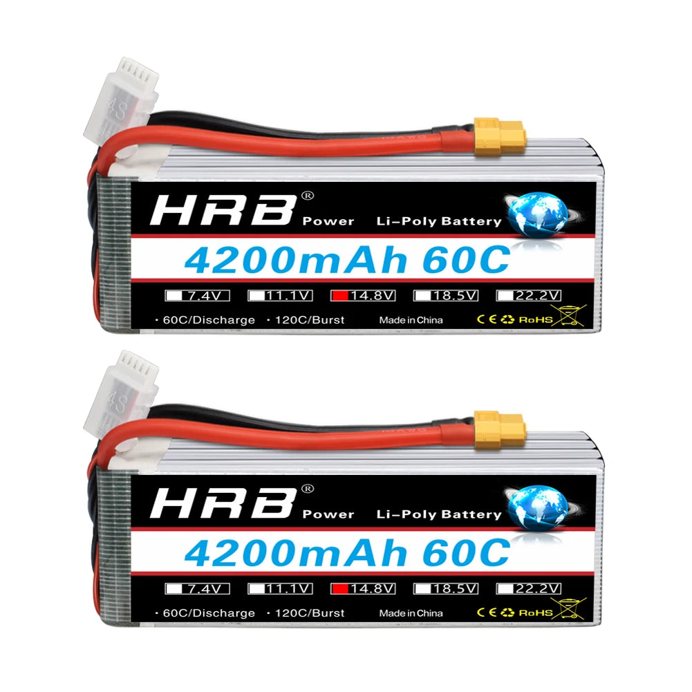 1/2pc HRB Lipo Battery 2S 3S 4S 6S 4000mah 1500mah 2200mah 5000mah 6000mah 7000mah 11.1V 14.8V 22.2V XT90 XT60 for RC Car Drone