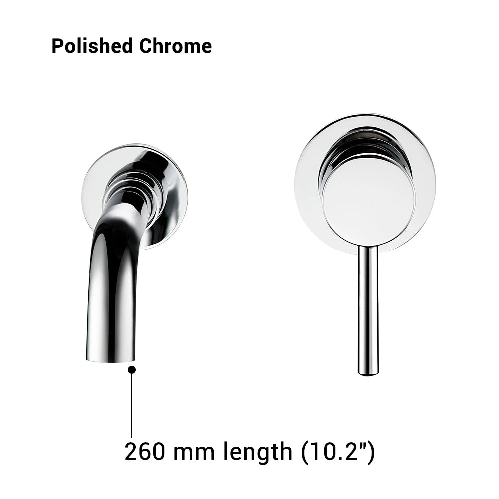 Bathroom Basin Faucet Sink Tap Wash Mixer Hot And Cold Water Wall Mounted Spout Bath Single Handle Ceramic Cartridge Crane