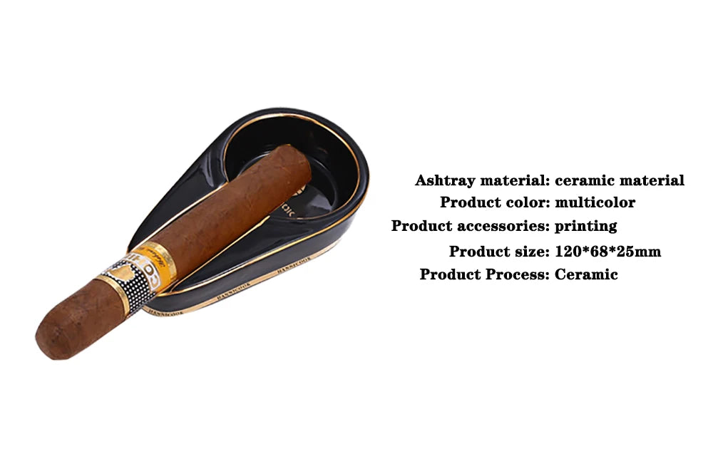 Cigar Gadgets Home Cigar Ashtray Portable Ceramic Cigars Ash Tray Tobacco Cigarette Ashtrays Holder