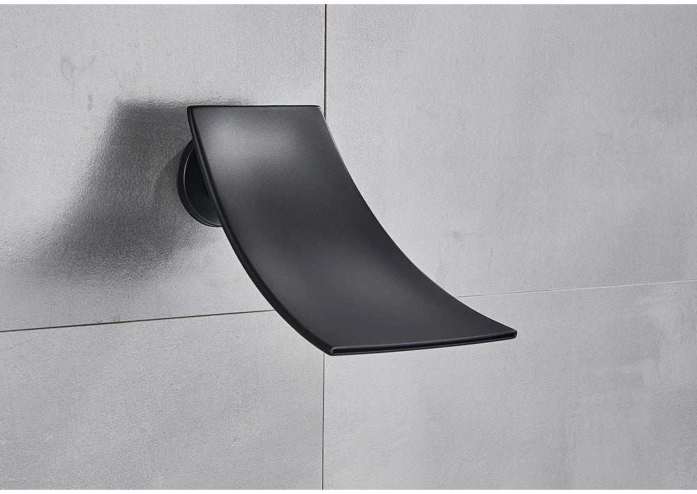 POIQIHY Embedded In Wall Shower Faucet Rainfall Stainless Steel 8/10/12/16" Shower Head Faucet Shower Tap Mixers Matte Black
