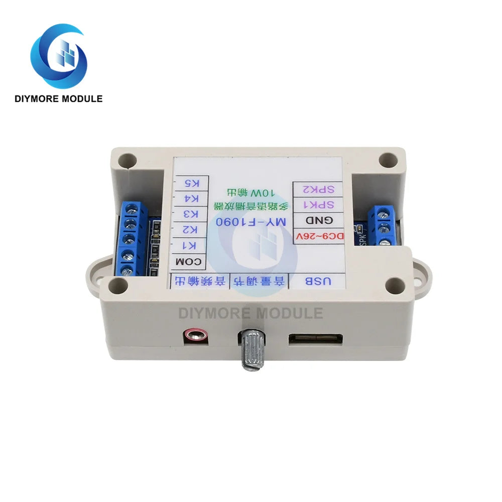 10W MP3 Voice Module DC 12V-24V WAV Sound Player with Box Case 128M TF Card Programmable Control for Voice Alarm