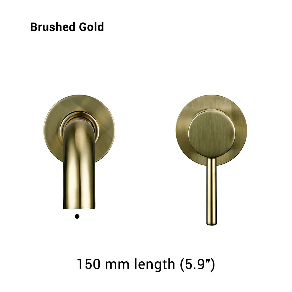 Bathroom Basin Faucet Sink Tap Wash Mixer Hot And Cold Water Wall Mounted Spout Bath Single Handle Ceramic Cartridge Crane