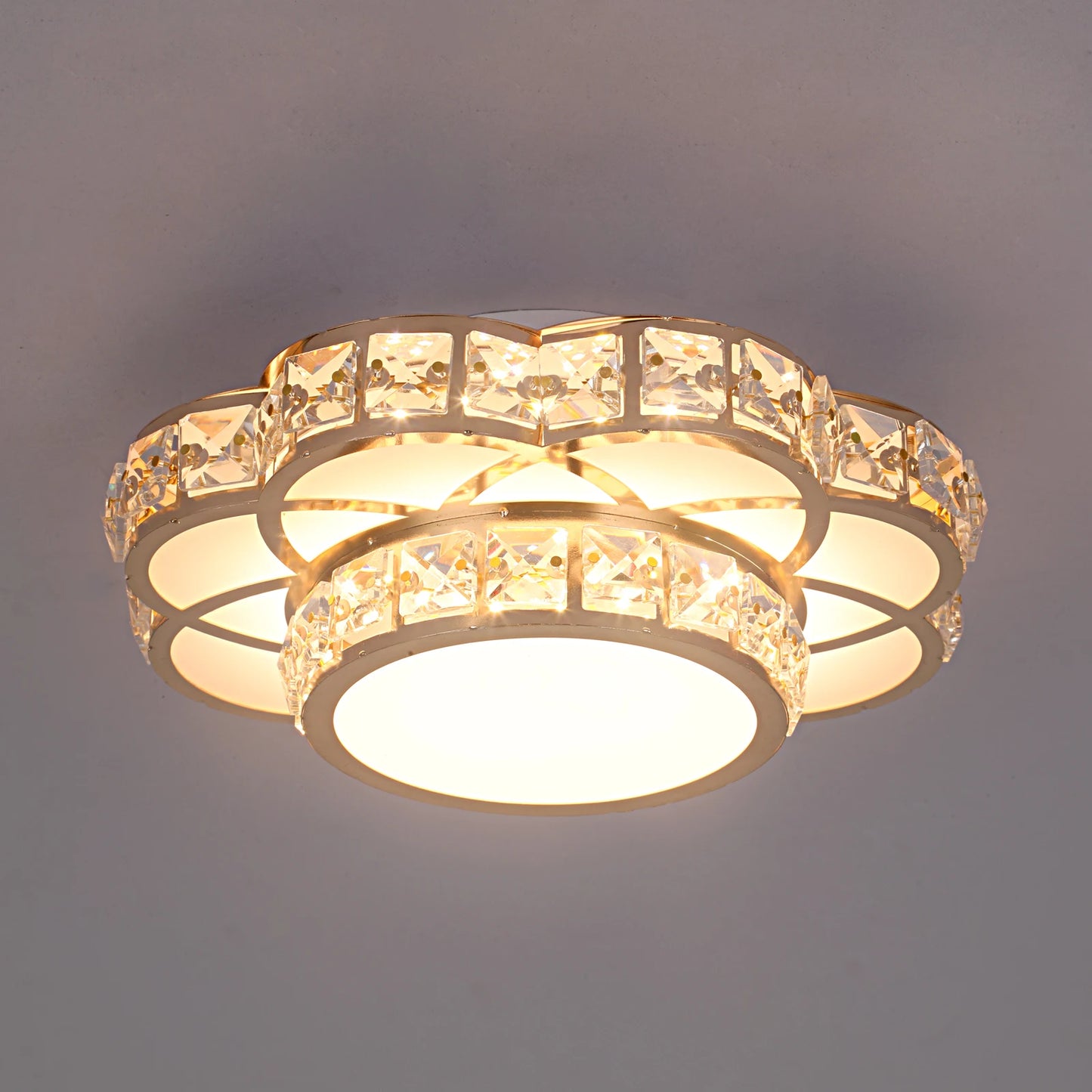 Modern Flower Gold Design Crystal Ceiling Aisle Lights Fashion Corridor Stairs Entrace Plafonnier Lamp for  Porch Hall Lustres