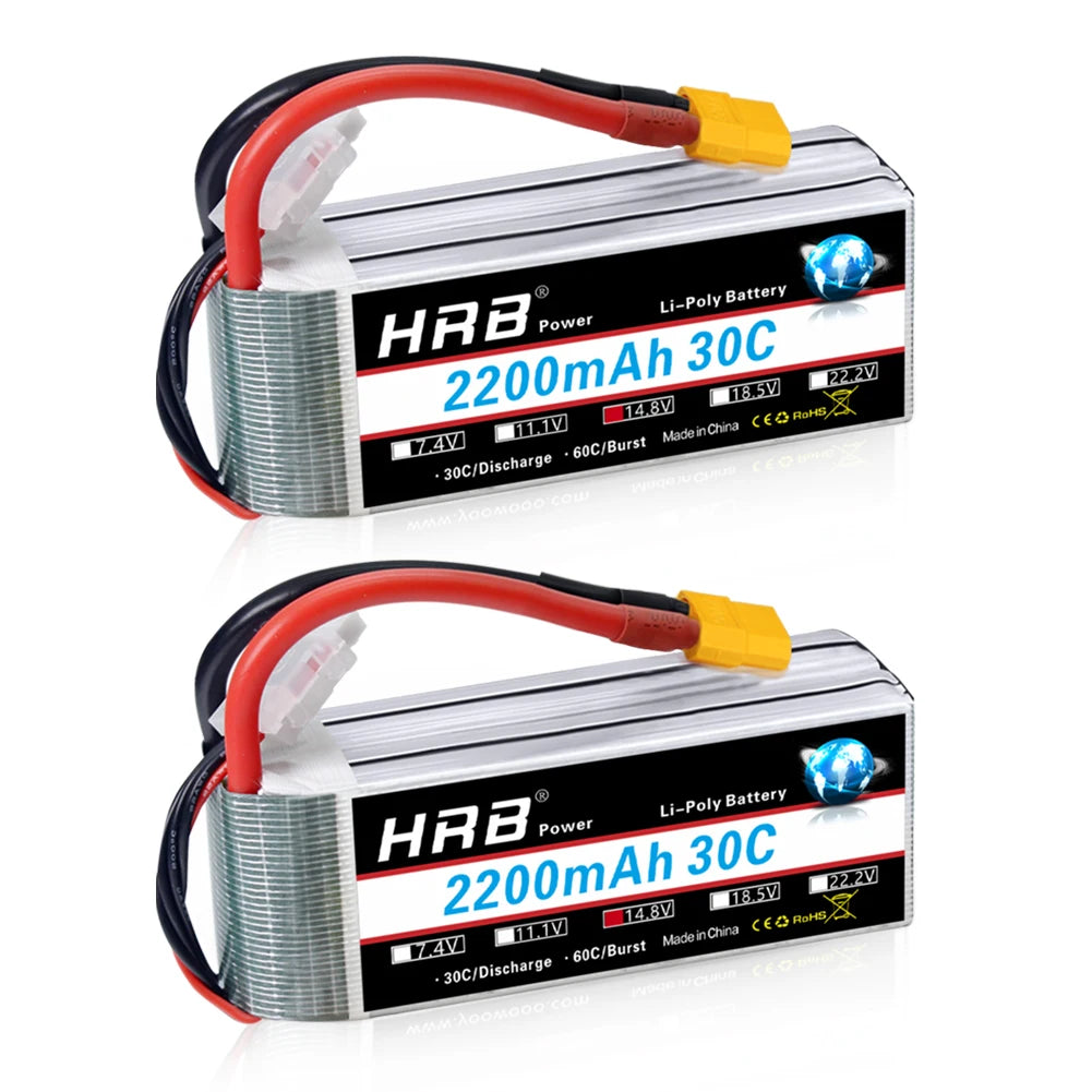 1/2pc HRB Lipo Battery 2S 3S 4S 6S 4000mah 1500mah 2200mah 5000mah 6000mah 7000mah 11.1V 14.8V 22.2V XT90 XT60 for RC Car Drone