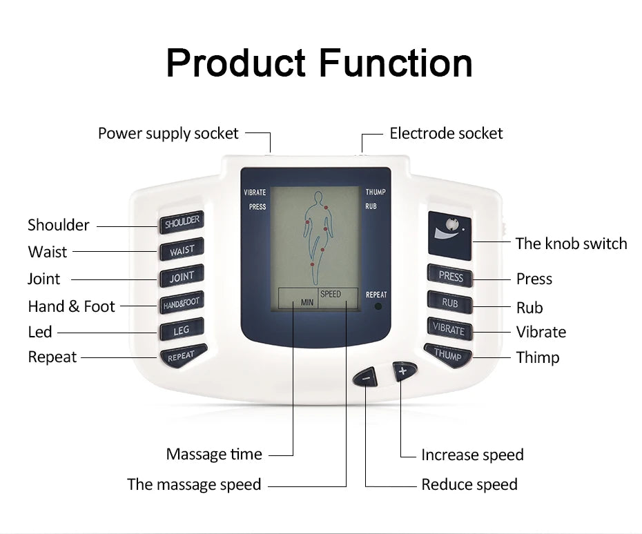 JR309 TENS Muscle Electrostimulator Machine Electric Muscle Stimulator Acupuncture Physiotherapy Massager for Body Pain Reilef
