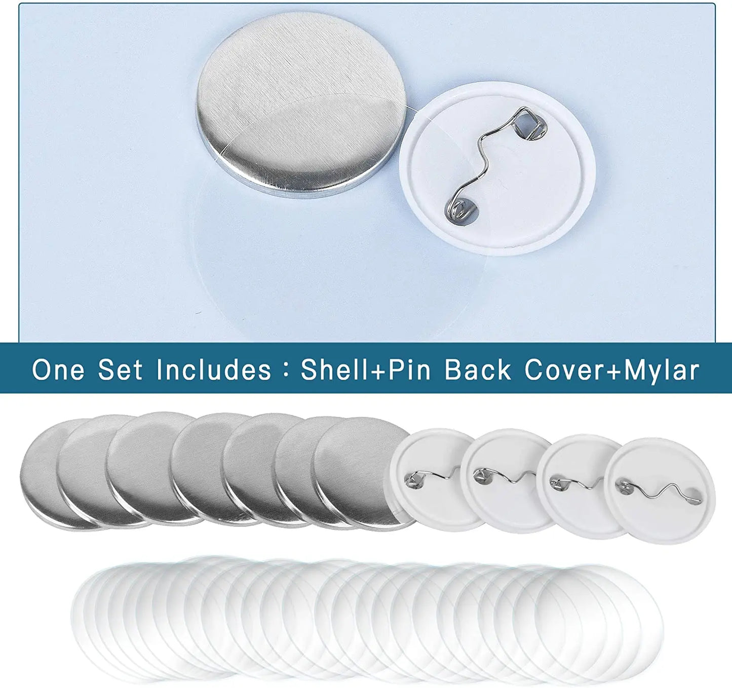 25-75MM Blank Badge Pin Button Maker Parts With 50-500Pcs Sets Badge Button Parts Material for Button Press Maker Machine Badges