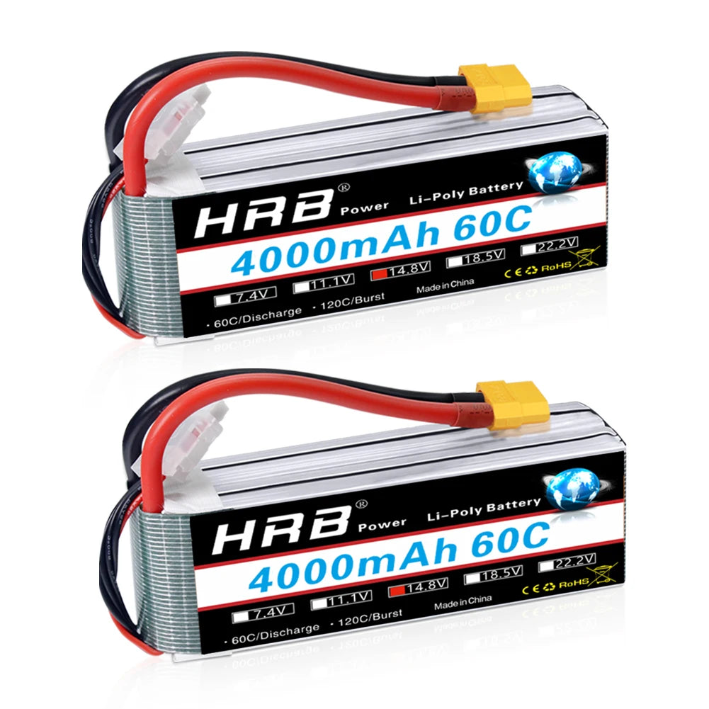 1/2pc HRB Lipo Battery 2S 3S 4S 6S 4000mah 1500mah 2200mah 5000mah 6000mah 7000mah 11.1V 14.8V 22.2V XT90 XT60 for RC Car Drone