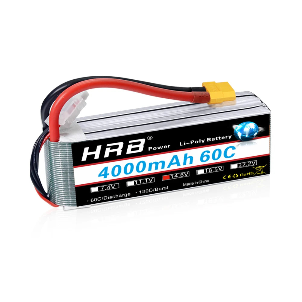 1/2pc HRB Lipo Battery 2S 3S 4S 6S 4000mah 1500mah 2200mah 5000mah 6000mah 7000mah 11.1V 14.8V 22.2V XT90 XT60 for RC Car Drone