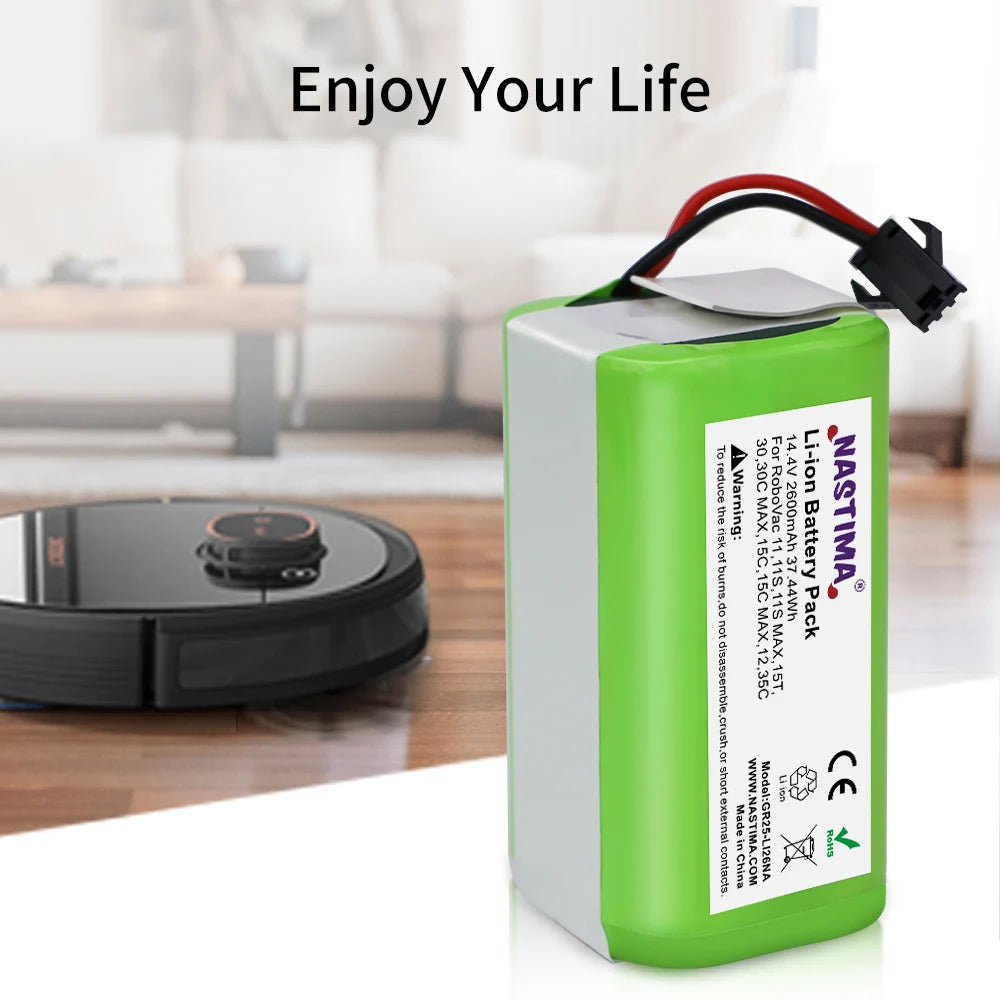 2 Pcs 14.4V 2600mAh Li-ion Replacement Battery for Conga Excellence 990 950 1090 1790 1990 Ecovacs Deebot N79 N79S Eufy RoboVac