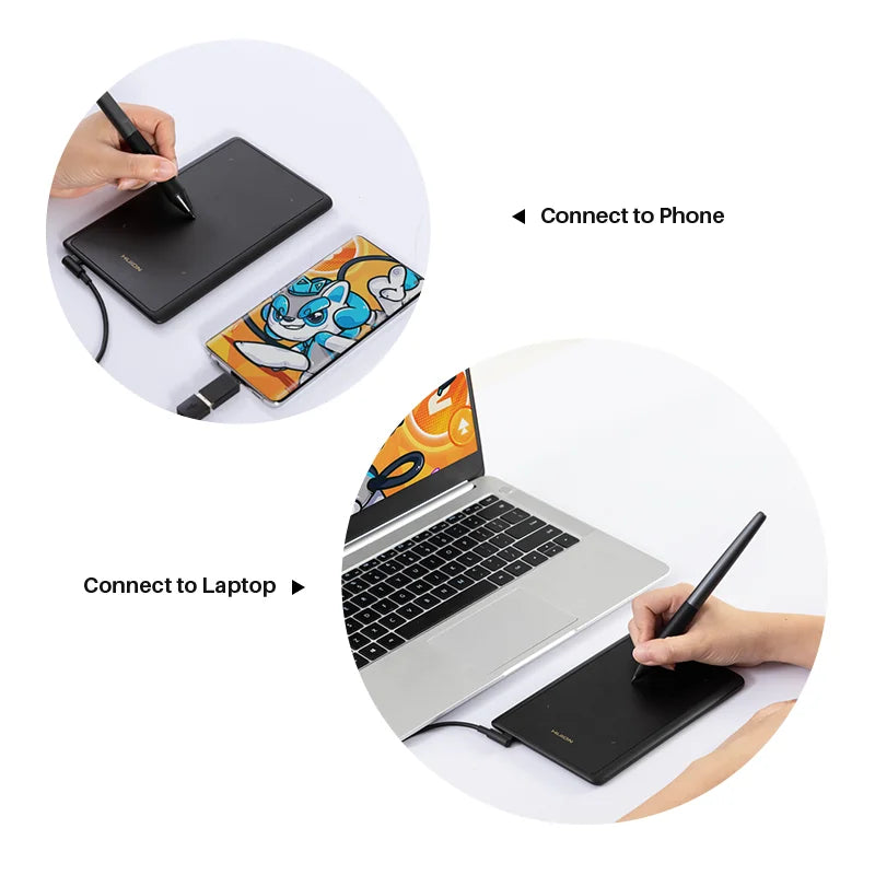 HUION H420X Graphics Tablet 4.17 x 2.6inch Digital Tablet Graphic Tablet for Drawing Painting with Battery-Free Pen PW100 8192 L
