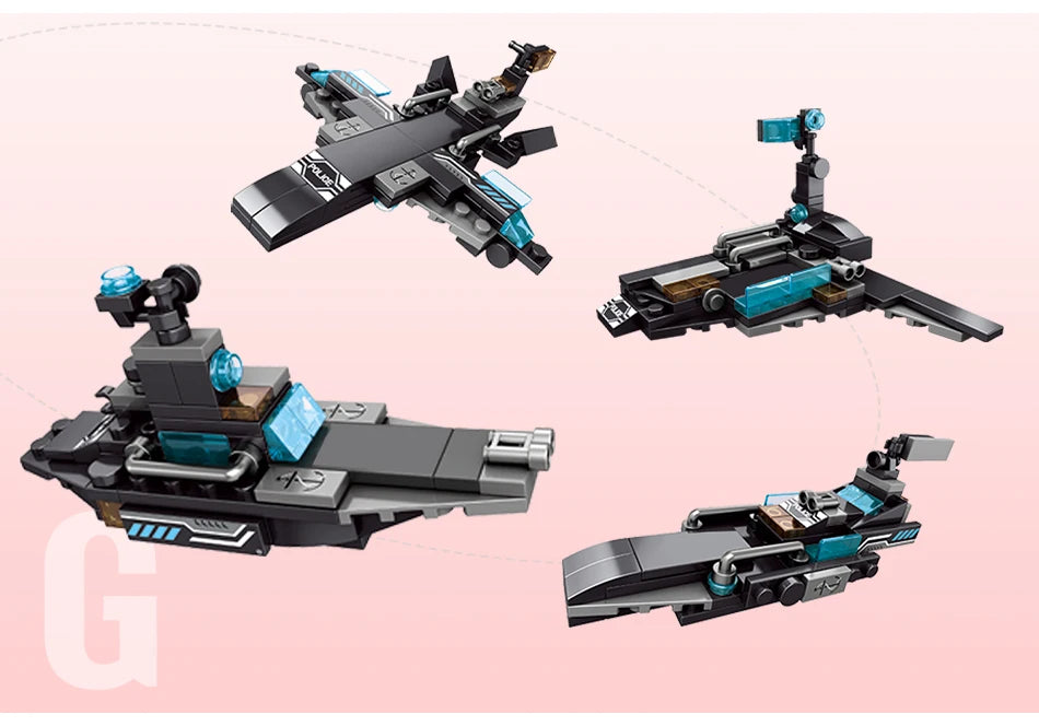 City Police Station Car Motorcycle Building Blocks SWAT Team Weapons Truck Ship Robot Bricks Toys Sets For Children