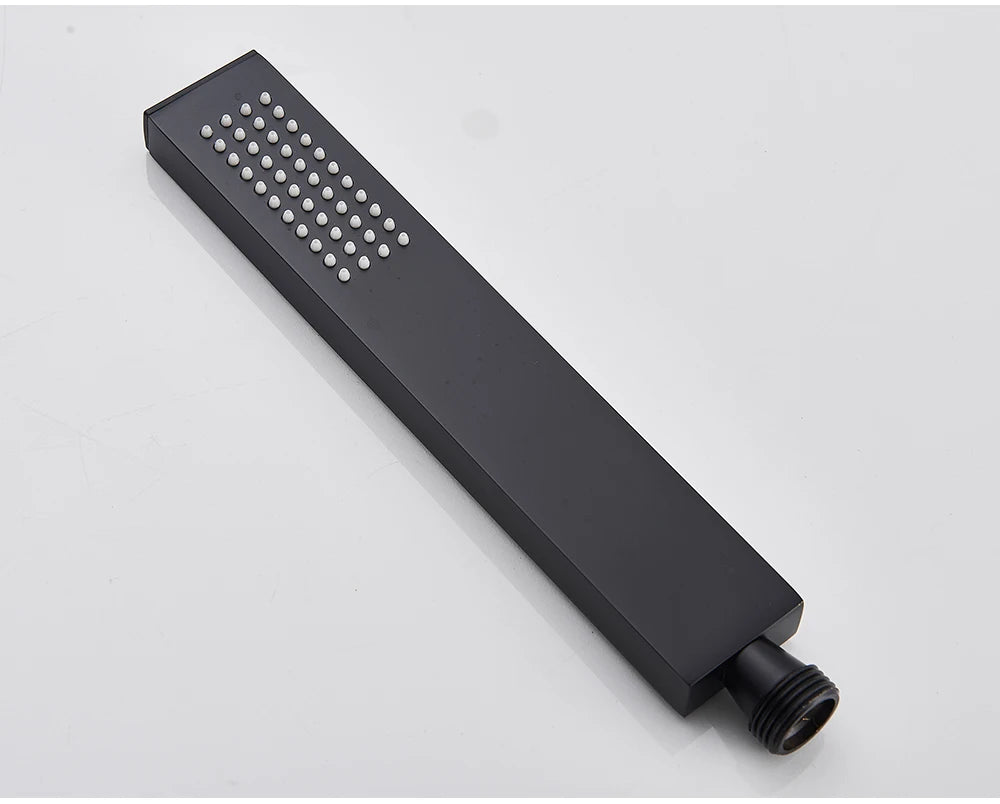 POIQIHY Embedded In Wall Shower Faucet Rainfall Stainless Steel 8/10/12/16" Shower Head Faucet Shower Tap Mixers Matte Black