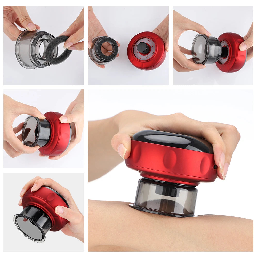 Smart Cupping Vacuum Massage Jars Heating Suction Cup Cellulite Medical Chinese Electric Cupping Therapy Body Relax Guasha Cans