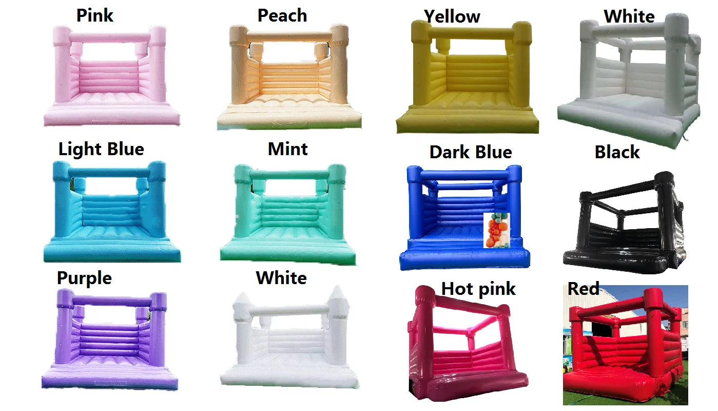 Free Shipping  Inflatable White Bounce House 15FTx 13FT Kids Birthday Party  for Big Kids 8-12 With Slide Ball Pit Blower