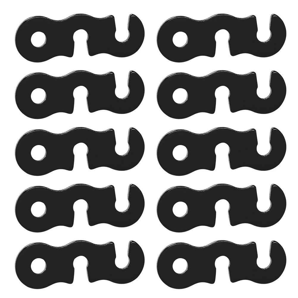 10pcs Tent Rope Buckle Aluminum Alloy Outdoor Camping Parachute Cord Buckle 3Hole Tensioners Fastener Travel Awning Buckles Tool