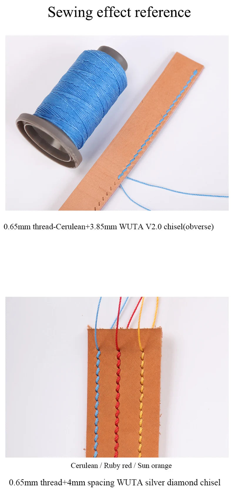 WUTA 1 Set 20 Pcs Leather Craft Thread Round Waxed Thread Polyester Hand Sewing Line High Quality DIY Leather Tools Work Cord