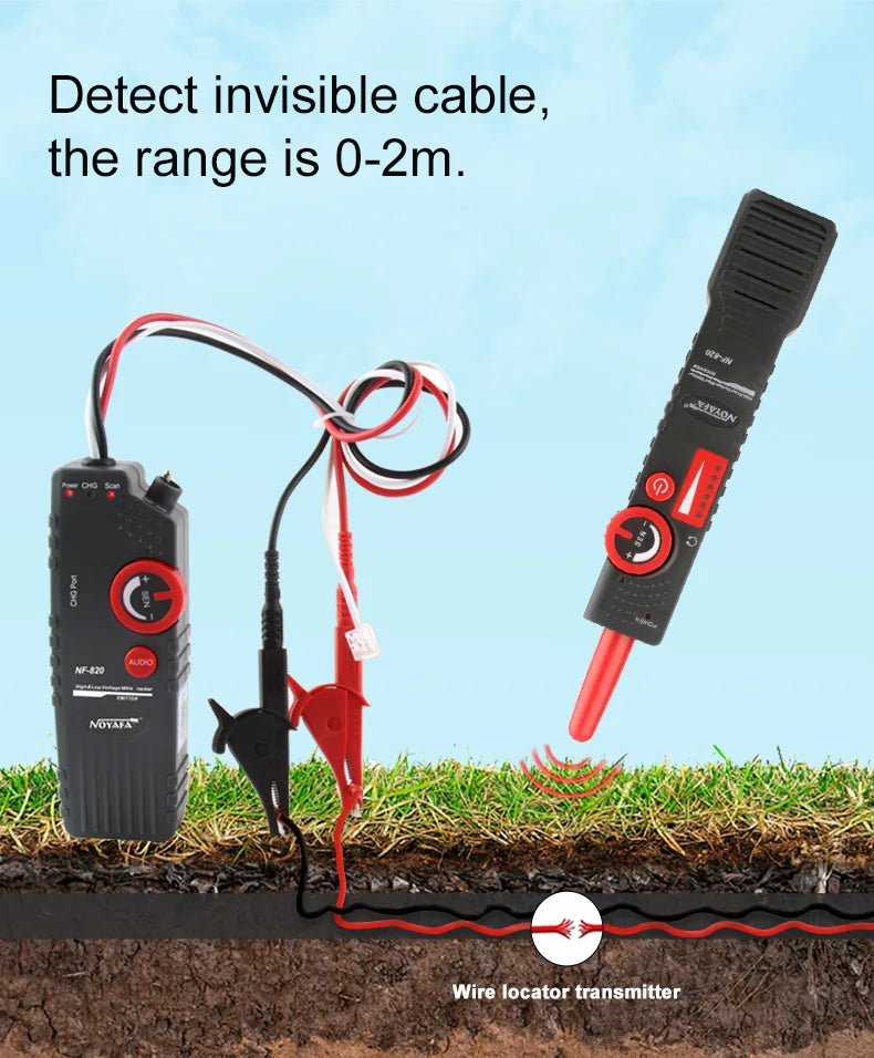 NOYAFA New NF-820 RJ45 RJ11 BNC Tester High & Low Voltage Cable tester Underground Cable Finder Anti-Interference Wire Tracker