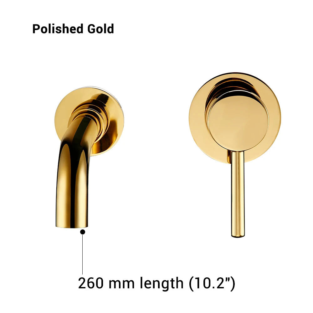 Bathroom Basin Faucet Sink Tap Wash Mixer Hot And Cold Water Wall Mounted Spout Bath Single Handle Ceramic Cartridge Crane